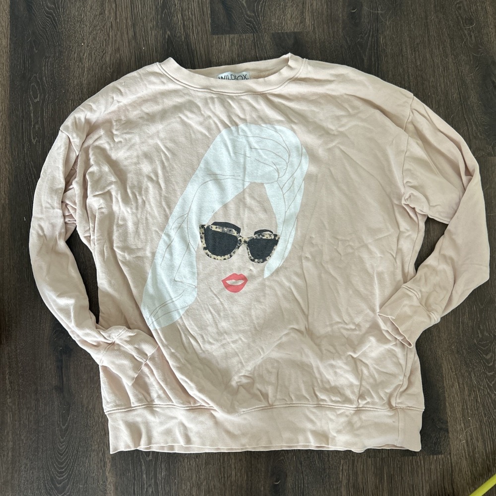 WILDFOX Women's Graphic Print Cotton Oversized Sweatshirt Size XS